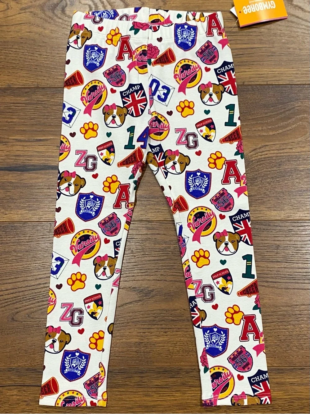 Gymboree Girls Hot Pink ‘Prep School’ Set Top, Leggings, Hair Clips Size 5T/4T